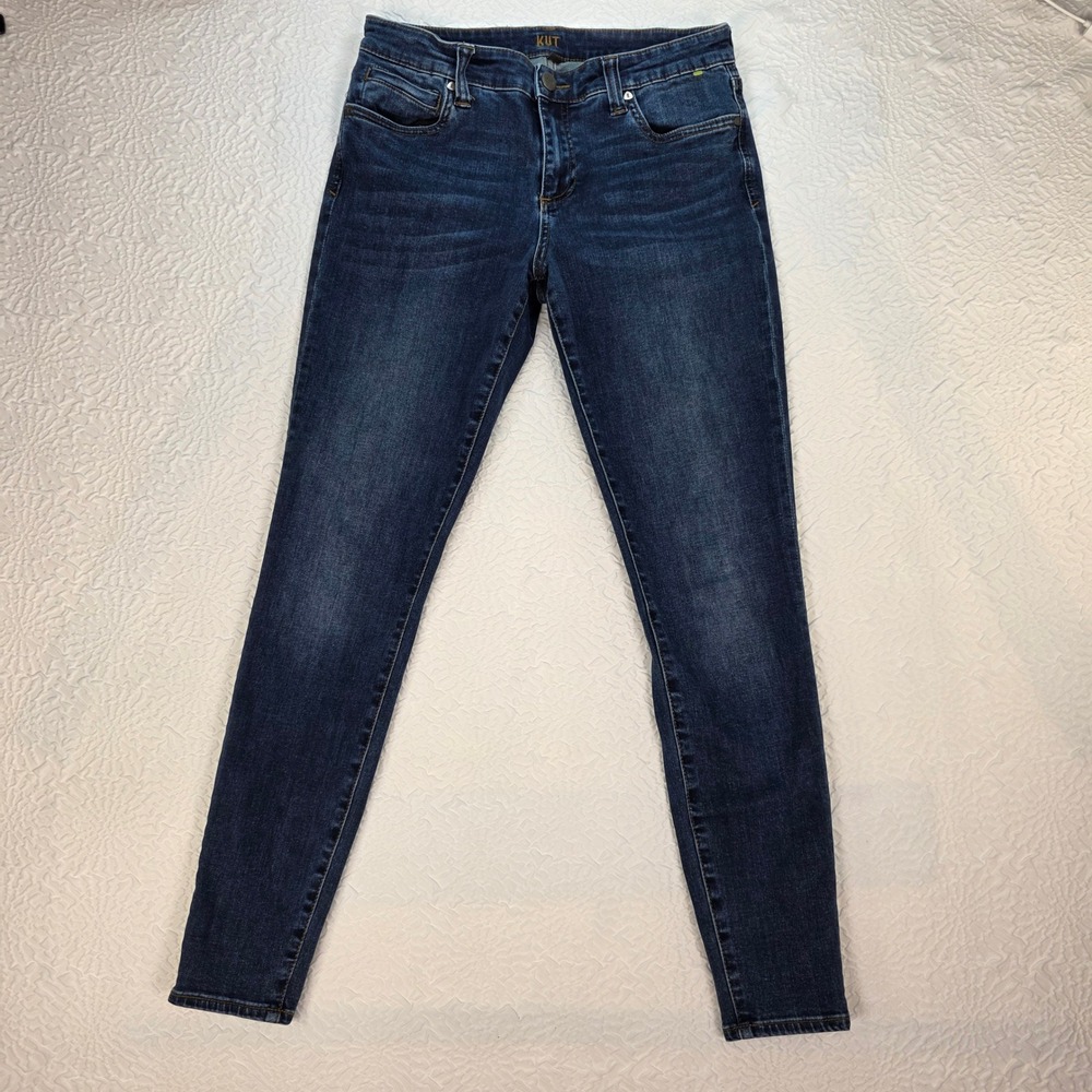 KUT from the Kloth Toothpick Skinny Jeans Dark Wash Indigo Blue Size 8 Stretch
